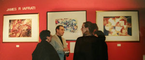 James Iafrati at gallery with his art